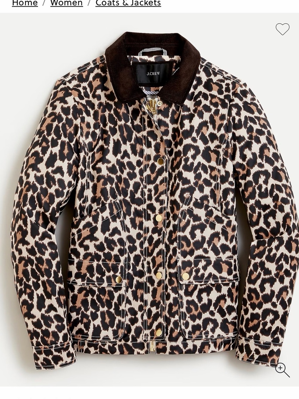 J. Crew Leopard Print Utility Jacket in Brown and Black